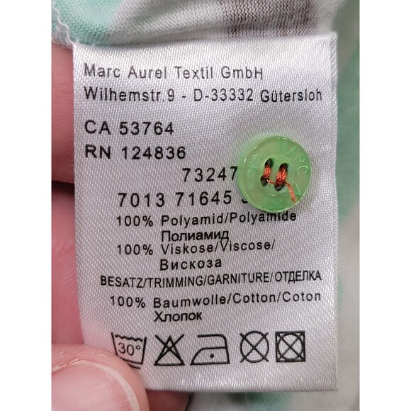 LM Women's Size 40 Marc Aurel Sheer Sleeve Layered Floral Blouse Shirt Top EUC - Picture 10 of 11